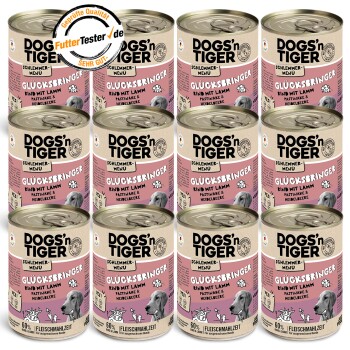 Dogs’n Tiger Glücksbringer Rind & Lamm 12×400 g