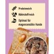 Sieben Beutel DIBO Kochfleisch, jeder mit 2000g gekochtem Fleisch, gekennzeichnet als Ergänzungsfutter für Hunde.