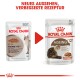 Bild von zwei Tüten Royal Canin Katzenfutter, gekennzeichnet mit 'AGEING +12' für Seniorenkatzen, das ein neues Design und eine verbesserte Rezeptur zeigt.
