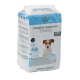 Packung mit Einweg-Hundewindeln, die einen kleinen Hund auf der Vorderseite zeigt, beschriftet mit "Take Care" und "Einweg-Windeln", geeignet für Hunde von 5-11 kg.