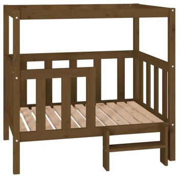 erhöhtes Hundebett aus Kiefernholz braun 83,5 cm, 1 m, 83,5 cm