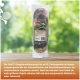 PANTO Ganzjahresfutterspirale XL Vogelfutter mit Mischkörnern und Sonnenblumenkernen in Netzverpackung auf Holzuntergrund.