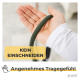 Eine Hand hält eine grüne geflochtene Haustierleine, mit Textüberlagerung, die "KEIN EINSCHNEIDEN" und "Angenehmes Tragegefühl" besagt.