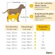 Infografik, die zeigt, wie man Haustiere zur Auswahl der Boxgröße misst, mit Illustrationen eines Hundes und einer Katze sowie einer Tabelle für Schulterhöhe und Körperlänge.