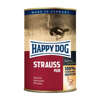 HAPPY DOG Pur Single Protein Exoten 12x400g Strauss pur