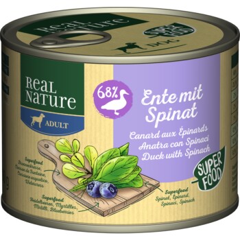 REAL NATURE Superfood Adult Ente mit Spinat 12×200 g