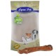 Lyra Pet Hundeleckerli-Verpackung mit dem Text "Lyra Nature Power" und Bildern eines Hundes, einer Katze und eines Welpen, neben einem Kauknochen.