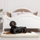CARLOS Velours-Kunstleder Hundematratze creme 1,2 m, 6 cm, 90 cm