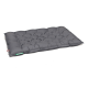 Graues Haustierbett mit gepolstertem Design, mit einer plüschigen, gepolsterten Oberfläche für Komfort.
