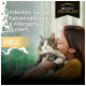 Eine Person hält eine flauschige Katze und bewirbt Purina Pro Plans neues allergenreduzierendes Katzenfutter mit dem Text "Entdecken Sie die 1. Katzennahrung."