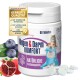Behälter von GIGI Magen & Darm KOMFORT, ein natürliches Verdauungshilfsmittel für Haustiere, mit 60 Tabletten, die Blaubeeren und Granatapfel enthalten.