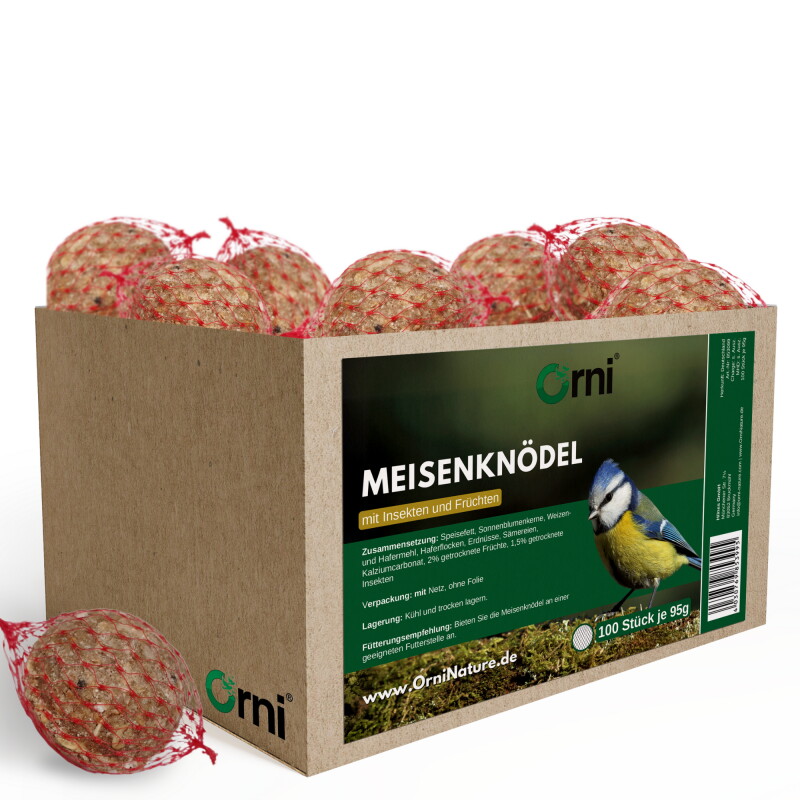 Orni Meisenknödel mit Insekten und Früchte, mit Netz ohne Folie 100 Stück