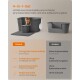4-in-1 Haustierset mit einer großen Katzenstreu-Box, einer Schaufel, einer Streu-Matte und einer Aufbewahrungsbox, mit einer Katze in der Streu-Box.