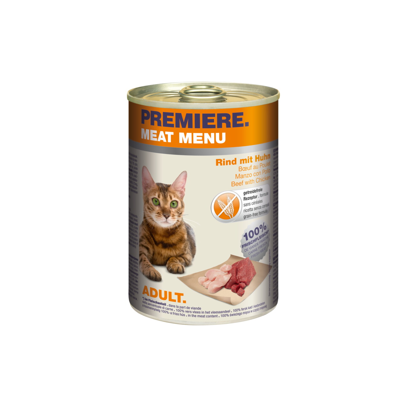PREMIERE Meat Menu Nassfutter Katze Adult Rind und Huhn 6x400 g