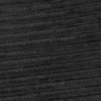 Schwarzer strukturierter Stoff mit horizontalen Rippungen, geeignet für Haustierzubehör oder Bettwäsche.