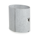 Grau gefilzter Haustieraufbewahrungskorb mit einem kreisförmigen Ausschnittdesign, ausgestattet mit einem kanadischen Ahornblatt-Emblem.