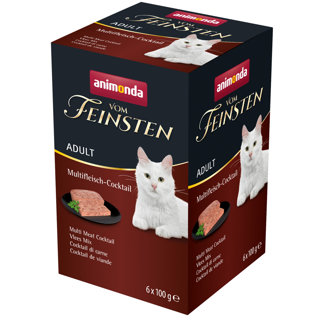 animonda Vom Feinsten Nassfutter, Katze, Adult 6x100g Multifleisch Cocktail