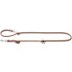 Braune Leder-Hundeleine mit einer Schlaufenhandgriff, Metallclip und verstellbarem Knotendetail.