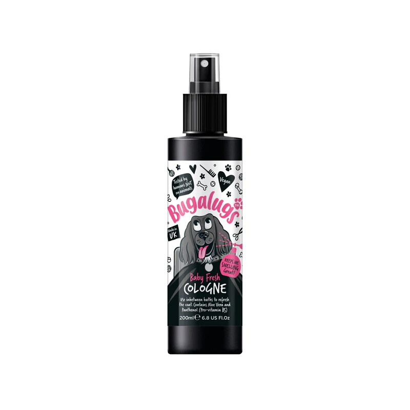 Bugalugs Baby Fresh Hundeparfüm 200 ml Duftspray mit Babypuderduft sanfte Fellpflege, vegan & pH-hautneutral