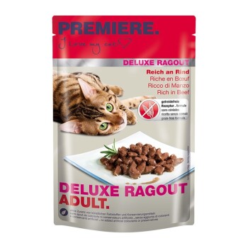 PREMIERE Deluxe Ragout Adult 22x85g Reich an Rind