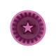 Lila runde Haustier-Slow-Feeder-Schüssel mit sternförmigem Zentrum und strukturierten Innenwänden.