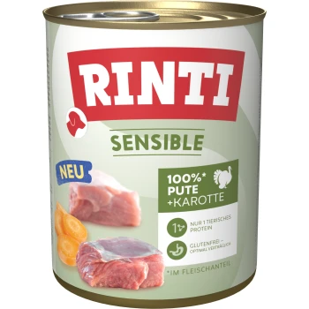 Sensible Nassfutter Hund, Adult, Dose, Pute und Möhre 6x800 g