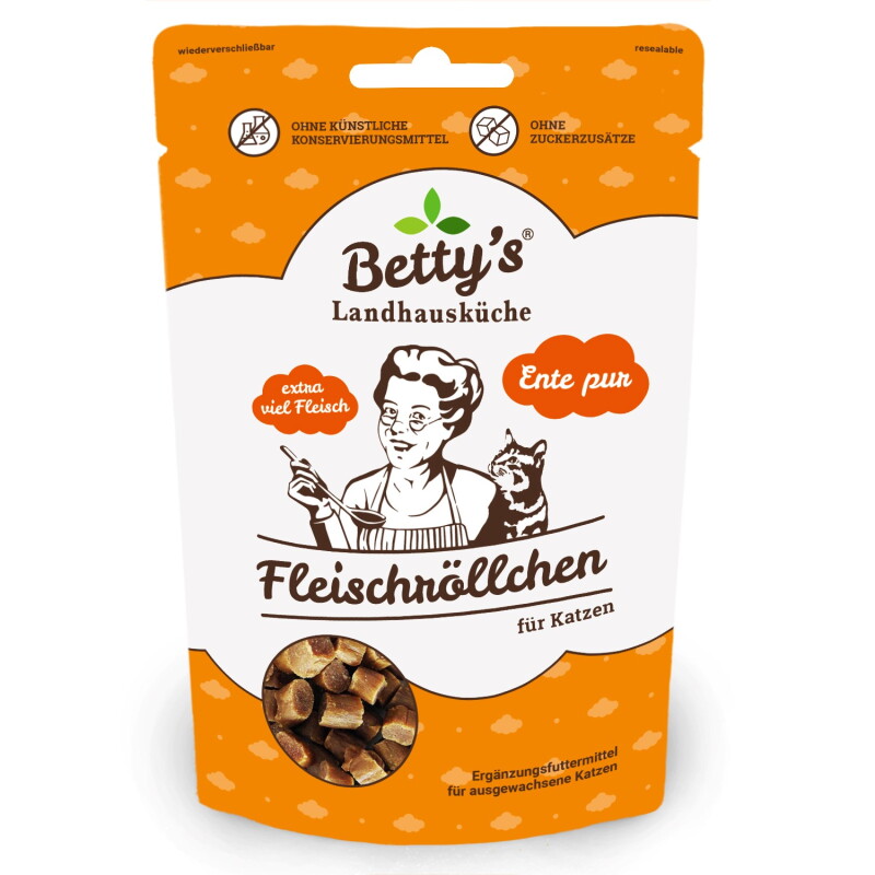 Betty's Landhausküche Betty´s Landhausküche Katze Fleischröllchen Ente pur 10x50g