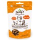 Betty's Landhausküche orangefarbene Tüte mit Fleischröllchen-Katzensnacks 'Ente pur', mit Illustration und Sichtfenster, das die Leckerchen zeigt