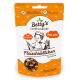 Betty's Landhausküche orangefarbene Tüte mit Fleischröllchen-Katzensnacks 'Ente pur', mit Illustration und Sichtfenster, das die Leckerchen zeigt