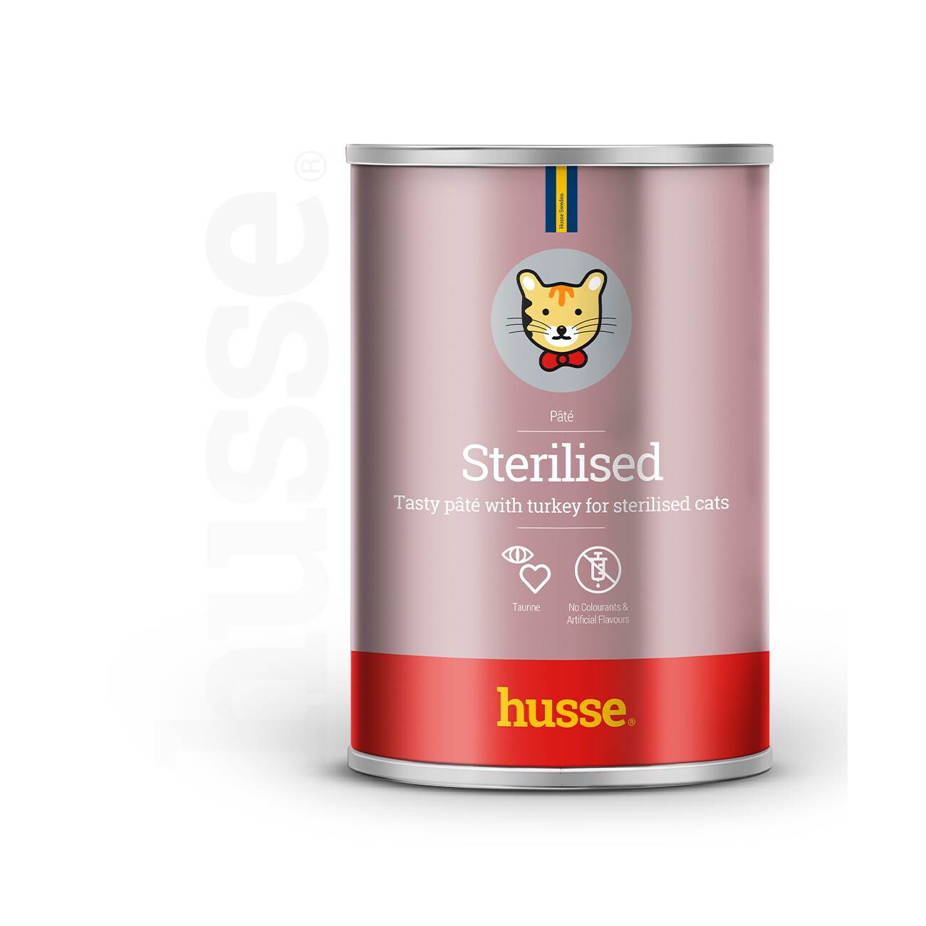 husse Sterilised Pastete 24 Dosen je 400 g. ausgewogene Mahlzeit mit Taurinzusatz für sterilisierte Katzen