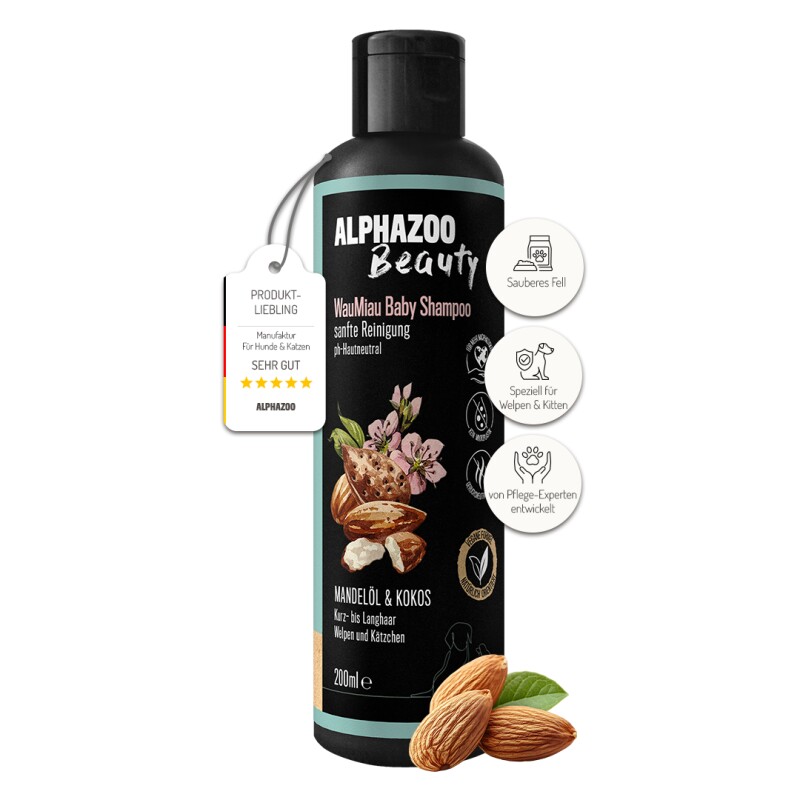 ALPHAZOO Wau-Miau-Baby Shampoo für Welpen & Kitten