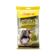 Eine Tüte Josera Loopies Hundesnacks mit einem glücklichen Hund. Die Verpackung hebt "SNACK mit Lamm" und kalorienarme Zutaten hervor.