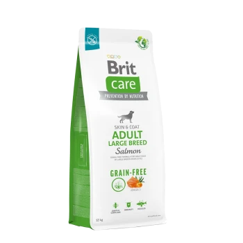 12 kg Sack Brit Care Adult Large Breed Lachs-Hundefutter, getreidefrei, fördert Haut, Fell, Gelenke, Immunität und Muskelgesundheit.