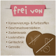 Beiger Hintergrund mit einem rosa "frei von" Banner, das auflistet: Konservierungsstoffe, Geschmacksverstärker, Zuckerzusatz, Lockstoffe, Gentechnik und Getreide.