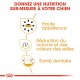 Image promouvant une nutrition sur mesure pour chiens avec le texte : "Donnez une nutrition sur-mesure à votre chien" et les avantages énumérés.
