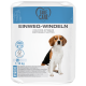 Paquet de couches jetables pour chiens avec une illustration de beagle, étiqueté "Prenez soin" et "Einweg-Windeln," adapté pour les chiens de 7 à 16 kg.
