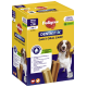 Gelbe Pedigree DENTASTIX Daily Oral Care Mega-Pack x28 (10–25 kg) Schachtel mit Hundeabbildung und Dentalsticks