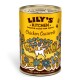 Lily's Kitchen Chicken Casserole dog food can with colorful floral and dog illustration, labeled "Proper Food for Dogs"