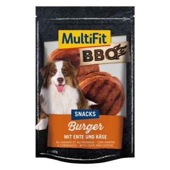 MultiFit BBQ-Snack 100g Burger, Burger with duck & cheese