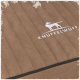 Braunes Haustierbett mit vertikaler Naht und dem "KNUFFELWUFF"-Logo, das eine Hundesilhouette zeigt.