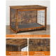 Stylische Holz-Tierbox mit einem verstärkten Stahlrahmen, geräumigem Innenraum und stabilen Metallstäben für Haltbarkeit und Stabilität.