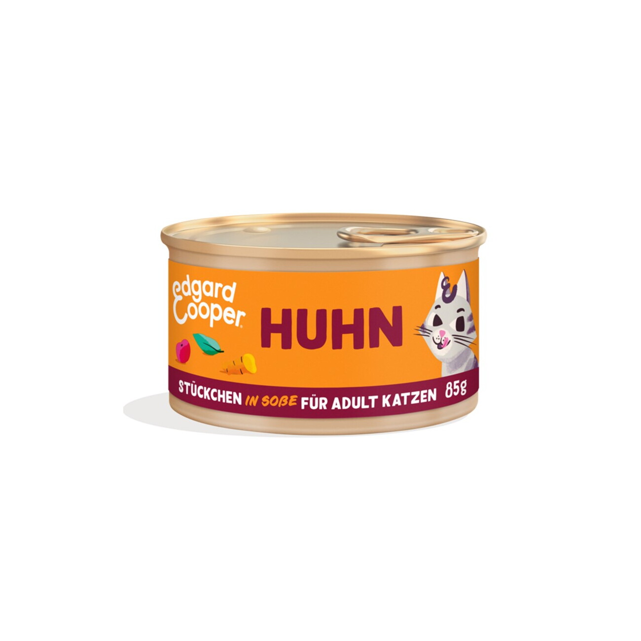 Edgard & Cooper Nassfutter Katze Adult Stückchen in Soße Huhn 18x85 g