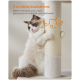 Eine flauschige Katze klammert sich an einen 11 cm dicken Sisal-Kratzbaum, mit Text, der seine Stabilität und Haltbarkeit auf Deutsch hervorhebt.