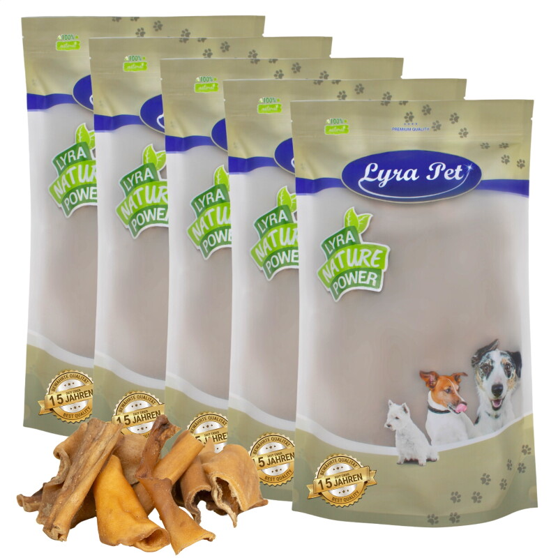 Lyra Pet Rinderkopfhaut Abschnitte 4 - 8 cm 5x1 kg