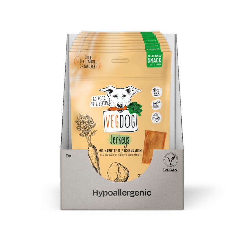 Vegdog Snack Jerkeys 9x80g