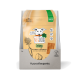 Vegdog Jerkeys Verpackung mit einer Hundillustration, mit dem Text "Do good. Feed better." und "Mit Karotte & Buchenrauch" auf der Vorderseite.