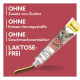 GimCat Duo Paste Tube mit herausgedrückter Paste; Angaben: ohne Zuckerzusatz, ohne Konservierungsstoffe, ohne Geschmacksverstärker, laktosefrei