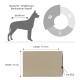 Hundebett in beige mit den Abmessungen 114 cm Länge und 77 cm Breite, geeignet für große Rassen wie Deutsche Schäferhunde.