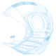 Illustration eines fischförmigen Haustierbettes mit einem weichen, gepolsterten Innenraum und einem gemütlichen Design, ideal für kleine Haustiere.