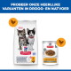 Hill's Science Plan kattenvoerverpakkingen met twee kittens; Nederlandse kop 'PROBEER ONZE HEERLIJKE VARIANTEN IN DROOG- EN NATVOER'.